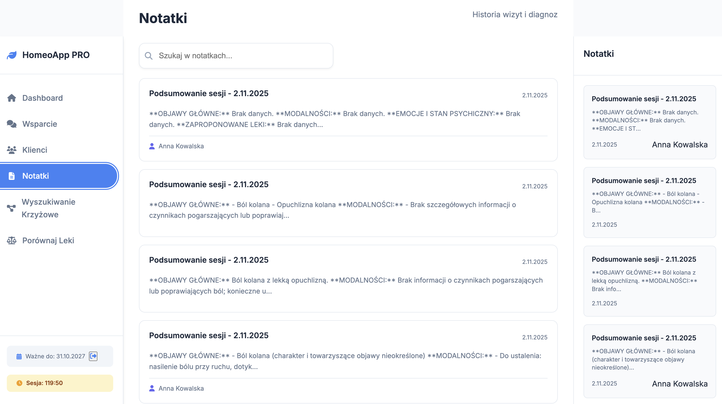 Przeszukiwanie notatek